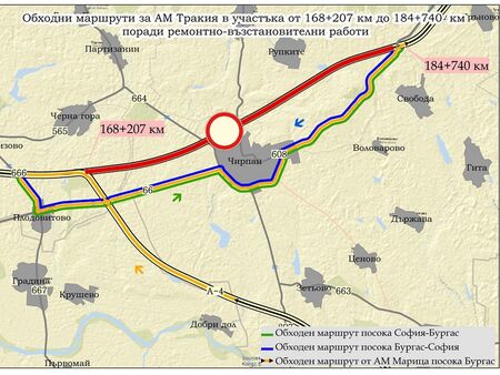 Важно за всички шофьори! Затварят за ремонт 16 км от проблемния участък на АМ „Тракия“, не е ясно докога