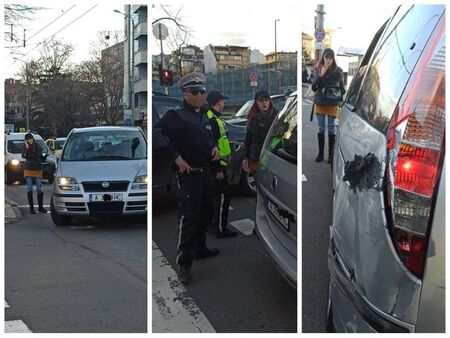 Автобус на градския транспорт отнесе Фиата на майка с дете в Бургас