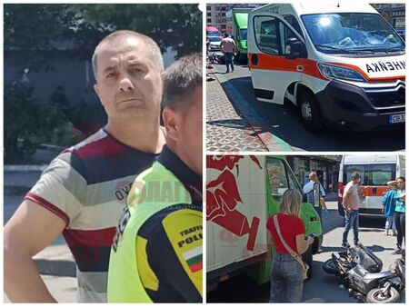 70-годишен със скутер е в болница след сблъсък с камион в жк. „Лазур“