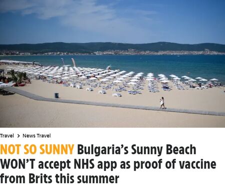 The Sun: В Слънчев бряг няма да признават приложението NHS като доказателство за ваксиниране на британците