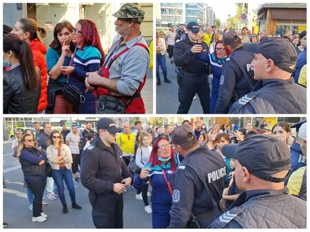 Огнен вихър с ръце на „Ф“ засенчи желаещите да блеснат на протеста в Бургас (ВИДЕО)