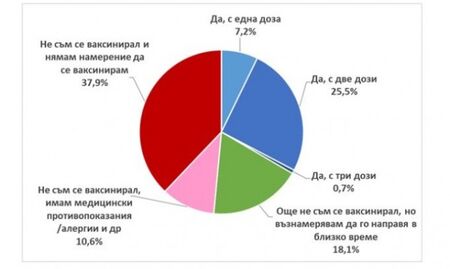 2/3 от българите се тревожат заради COVID-19, 33% ваксинирани