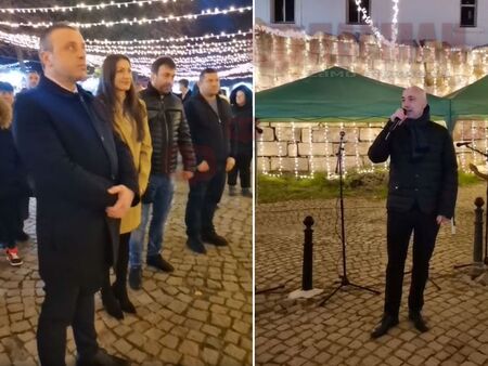 Коледно шоу в Созопол, кметът Янакиев във възторг от олимпийската медалистка Евелина Николова