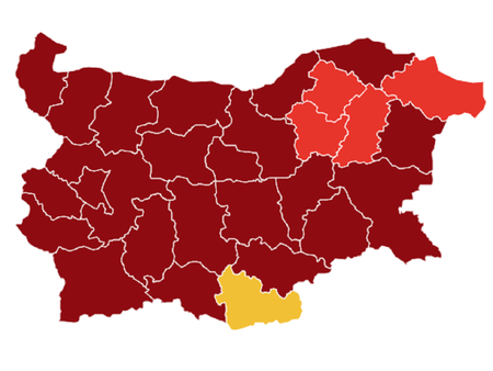 Ковид карта: Само 5 области извън тъмночервеното, Благоевград е най-зле