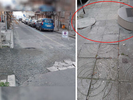 Тротоарът на централна улица в Бургас пропада, живущи в района зоват за помощ
