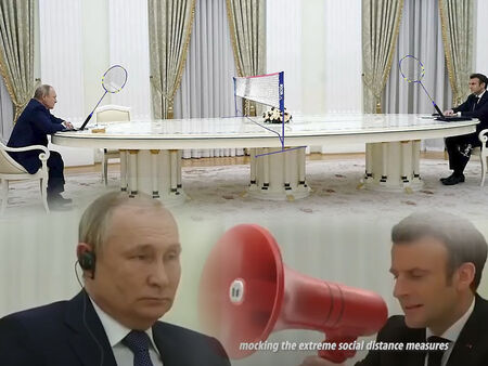Смях! Мрежата се подигра на срещата между Путин и Макрон