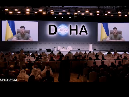 Володимир Зеленски направи изненадващо видеообръщение на Форума в Доха