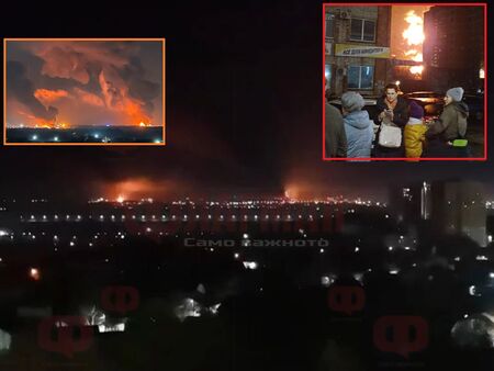 Голям пожар в петролна база в Брянск, евакуират хиляди руснаци