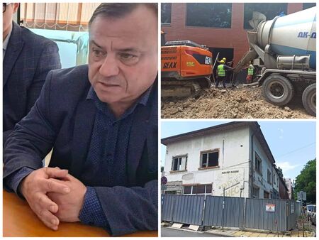 Антон Коджабашев събаря старата редакция на общинския вестник в Бургас, за да построи 6-етажна сграда