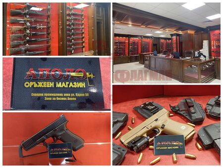 Пушки, пистолети и патрони в най-модерния оръжеен магазин в България, който отвори врати в Бургас
