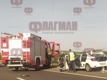 Извънредно! Тапа на магистрала „Тракия“ след катастрофа с украински камион