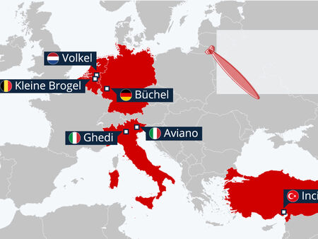 Къде се складират американски ядрени бомби в Европа