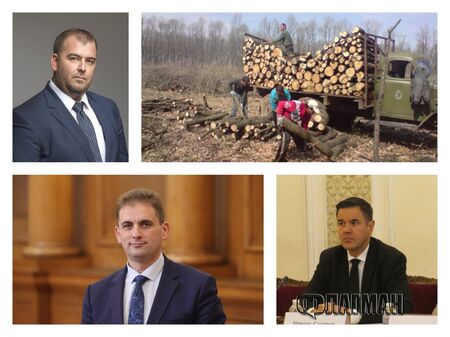 Според министър Гечев (горе) проблемът е "изкуствено възникнал", но депутатът Али не е съгласен - той и министър Стоянов (долу вдясно) обясняват, че липсват секачи