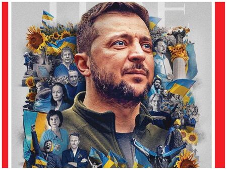 С отказа си да напусне украинската столица след като войната