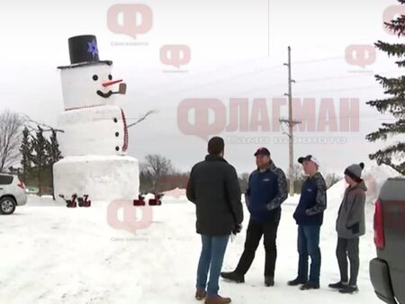 Издигнаха 18-метров снежен човек в САЩ