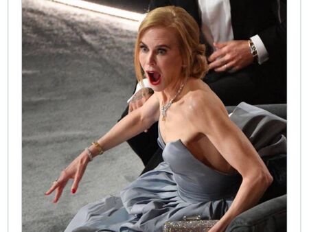 Пияната Никол Кидман втрещи с неадекватно поведение на Оскарите