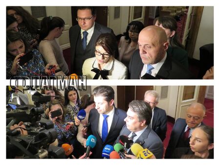 Лидерите на ГЕРБ и ПП-ДБ преговаряха два часа в парламента, но без Борисов