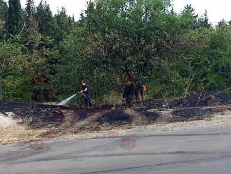 Десетки пожарникари се борят с огъня край Минералните бани, частично овладян е (ВИДЕО)