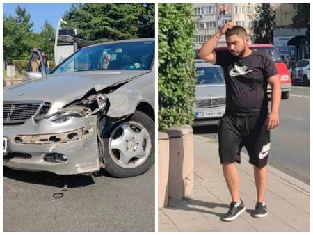 Слънчасал шофьор на Мерцедес предизвика катастрофа на натоварено кръстовище в Бургас