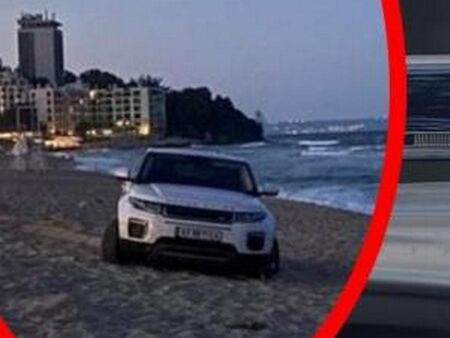 Луксозен украински джип нагази плажа във Варна