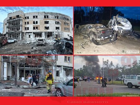 16 ранени при ракетен удар по хотел в Запорожие, има и загинал
