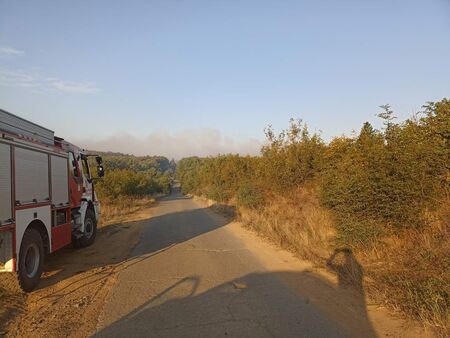 На място са директорът на РДПБЗН Бургас комисар Николай Николаев