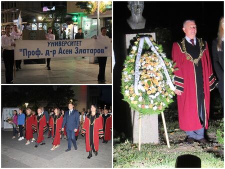 Колоната завърши пътя си в Морската градина, където пред паметника