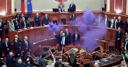 Смятате, че в българския парламент е цирк, вижте какво се случва в Албания - бой, димки и гладна стачка