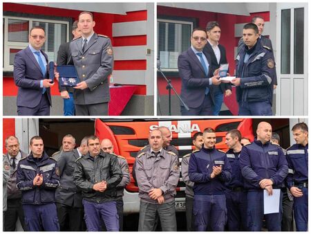 Директорът на пожарната в Бургас комисар Николай Николаев с високо отличие от вътрешния министър