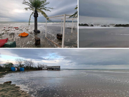Северният плаж в Бургас е опустошен след урагана снощи, вълните са стигали до паркинга край бариерата (СНИМКИ)