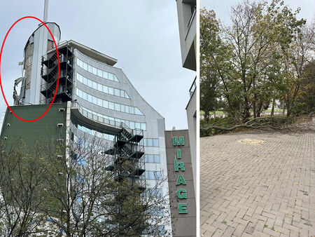 След по-малко от час алпинисти ще опитат да премахнат отчупеното парче от фасадата на хотел „Мираж“ в Бургас