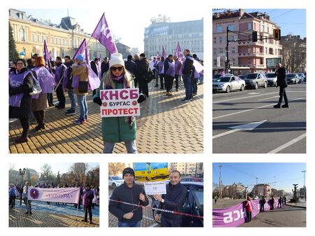 Протест за по-високи заплати и за проблемите в енергийния сектор блокира центъра на София