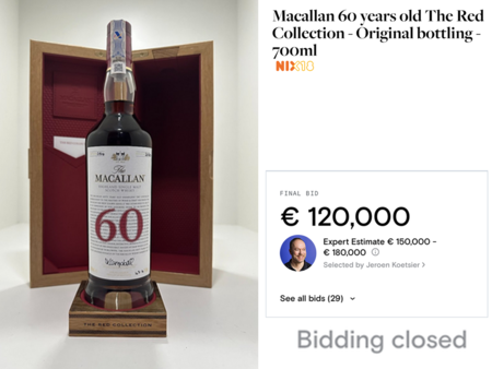 Става дума за 60-годишен Macallan, от т.нар. червена колекция Докато