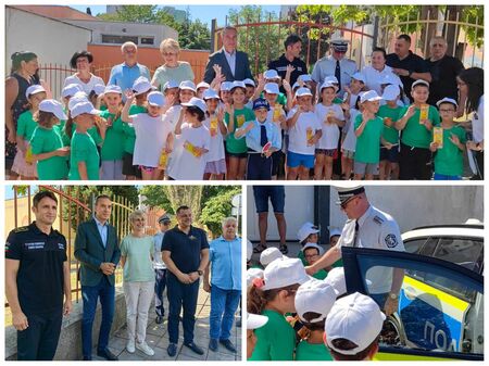 Децата от ДГ "Звездица Зорница" с открит урок по пътна безопасност, кметът и директорът на ОД на МВР ги аплодират