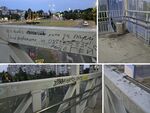 Съоръжението над кръговото кръстовище при хотел „Мираж” е в окаяно състояние от месеци, вандалите не се свенят да драскат, въпреки камерите за видеонаблюдение