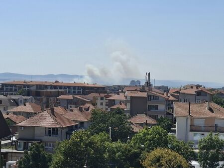 Извънредно! Дим над полетата край Слънчев бряг, силен вятър разпалва огъня