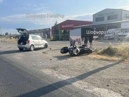 Катастрофа с моторист на пътя Слънчев бряг - Свети Влас
