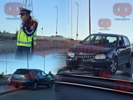 Бургаско Ауди Q7 и софийски Голф се помляха в столицата, задръстиха околовръстното в час пик