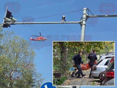 Транспортират с медицинския хеликоптер пострадалия при пожара в бургаския жк „Славейков”