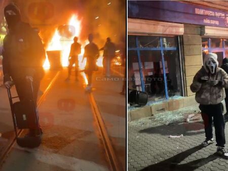 Погром в централата на ГЕРБ, мебелите на партията горят (НА ЖИВО)