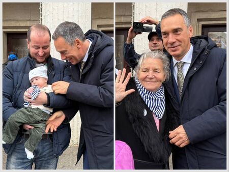 3-месечният Никола и баба Николина се откроиха на общата никулденска снимка с кмета