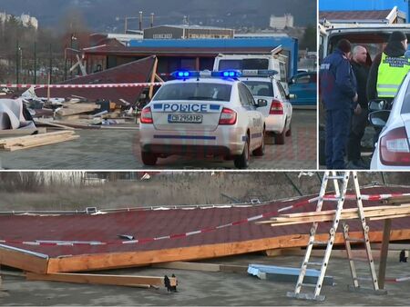 Едва изграден навес рухна върху трима мъже един от които