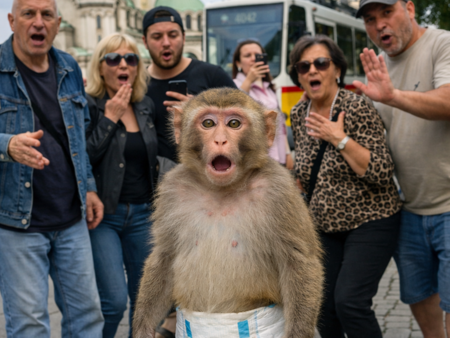 Маймуна с памперс шокира софиянци - как да реагирате при среща