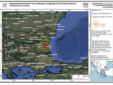 Силата на труса е била 3 0 по скалата на Рихтер Земетресение с магнитуд 3