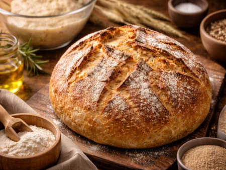 Стъпка по стъпка рецепта за домашен хляб без месене