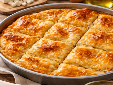 Най-лесната баница с готови кори и сирене - бърза домашна рецепта