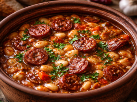 Боб с наденица в гювеч - стара рецепта