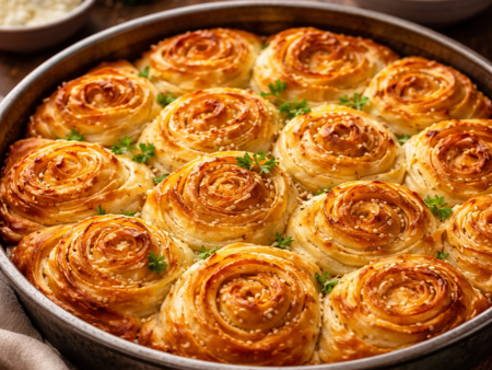 Баница на розички със сирене - красива и лесна рецепта стъпка по стъпка