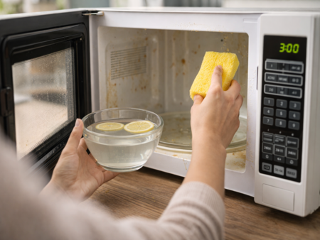 Как да почистите микровълновата за минути