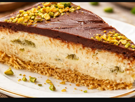 Много вкусен и ефектен чийзкейк с шамфъстък - като от сладкарница